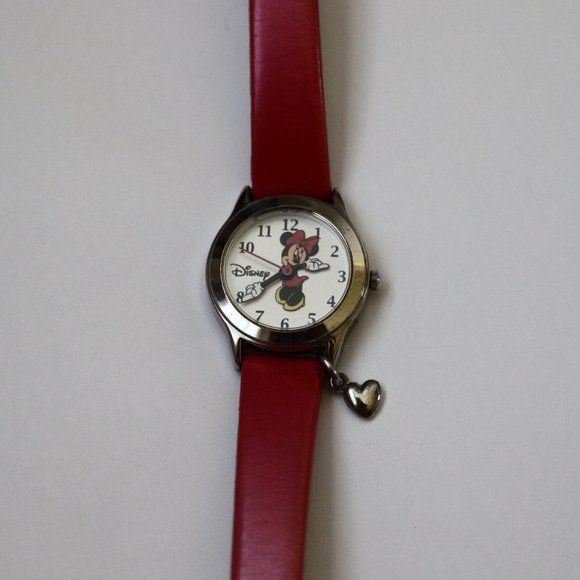 Disney Minnie Mouse Watch Pink Bracelet Not Working for Repair Change Battery - Picture 2 of 2